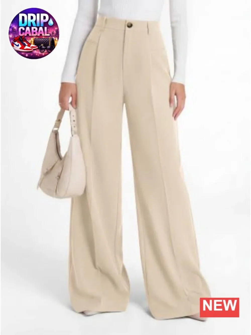 Wide Leg Pleated Dress Pants High Waist Trousers Slacks